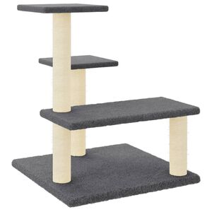 vidaXL &Aacute;rvore p/ gatos c/ postes arranhadores sisal 61 cm cinza-escuro