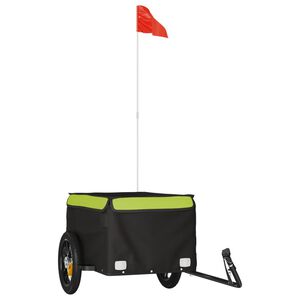 vidaXL Reboque para bicicleta 30 kg ferro preto e verde