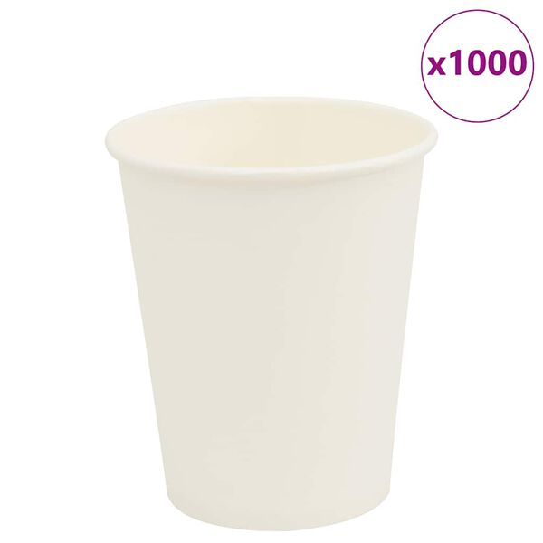 vidaXL Copos de café de papel 1000 pcs 8oz 200ml branco