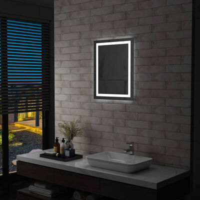 vidaXL Espelho casa de banho LED c/ sensor tátil 50x60 cm