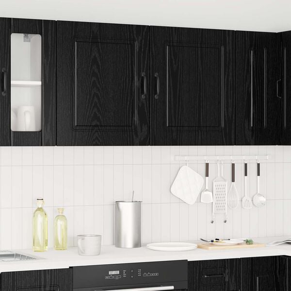 vidaXL Arm&aacute;rio de Cozinha Kalmar 2 pcs Carvalho Preto 50 x 31 x 60 cm