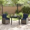 vidaXL Conjunto de Jantar para Jardim 3 pcs Cinzeto Rattan Sint&eacute;tico