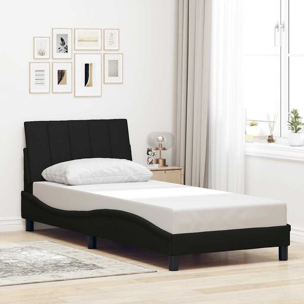 vidaXL Estrutura de cama sem colch&atilde;o Hanko 80x200 cm tecido preto