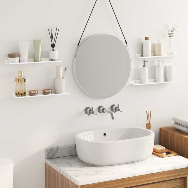 vidaXL Prateleira Flutuante 4 pcs Branco 40 x 9 x 2,5 cm A&ccedil;o
