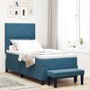 vidaXL Cama Box com colch&atilde;o Azul escuro 100 x 200 cm Veludo