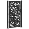 vidaXL Port&atilde;o de jardim preto 100x175 cm a&ccedil;o design ondulado