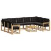 vidaXL Conjunto de Sof&aacute;s para Exterior 10 unid. Branco e Preto