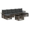 vidaXL Conjunto de Sof&aacute; de Jardim 8 unid. Cinza e Cinza Escuro vime PE