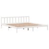 vidaXL Cama sem colch&atilde;o 200x200 cm madeira de pinho maci&ccedil;a branco