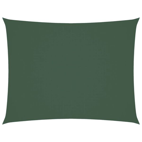vidaXL Para-sol estilo vela retangular 2x3m tecido oxford verde-escuro