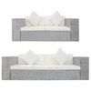 vidaXL 2 pcs conjunto de sof&aacute;s com almofad&otilde;es vime natural cinzento