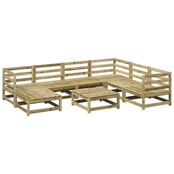 vidaXL 8 pcs conjunto sof&aacute;s de jardim madeira de pinho impregnada