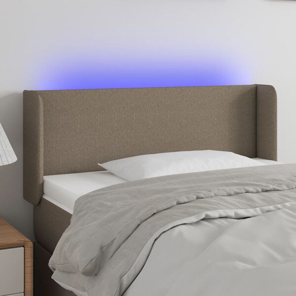 vidaXL Cabeceira de cama c/ luzes LED 103x16x78/88cm cinza-acastanhado