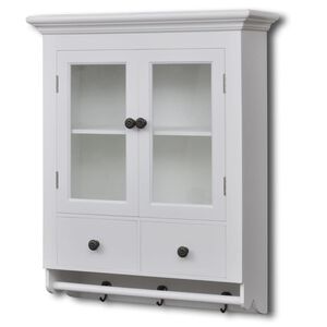 vidaXL Arm&aacute;rio de parede para cozinha com porta de vidro branco