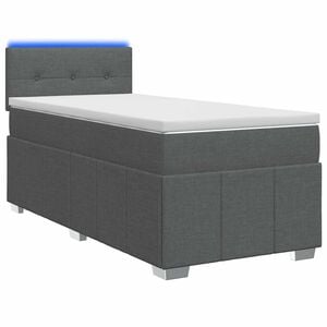 vidaXL Cama box spring com colch&atilde;o Cinzento-Escuro 80 x 200 cm Tecido