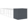 vidaXL Casota p/ c&atilde;es c/ parque 214x865x181 cm a&ccedil;o galvaniz. antracite