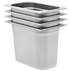 vidaXL Recipientes gastronorm 4 pcs GN 1/4 200 mm a&ccedil;o inoxid&aacute;vel