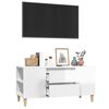 vidaXL M&oacute;vel p/ TV 102x44,5x50 cm derivados madeira branco brilhante