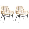 vidaXL Cadeiras de jardim com almofad&otilde;es 2 pcs vime PE castanho