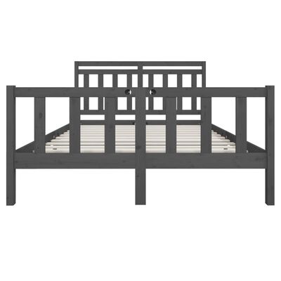 vidaXL Estrutura de cama king 150x200 cm madeira maciça cinzento