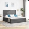 vidaXL Cama com Armazenamento com colch&atilde;o Cinza Escuro 180 x 200 cm