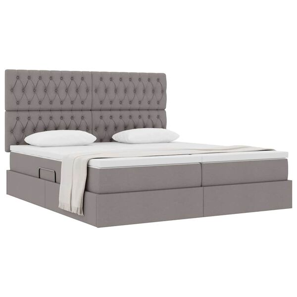 vidaXL Cama com Armazenamento Cinzento-acastanhado 200 x 200 cm