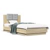 vidaXL Estrutura cama c/ cabeceira derivados madeira carvalho sonoma