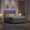 vidaXL Cama Box Spring LED Cinzento-claro 140 x 200 cm tecido
