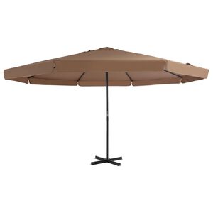 vidaXL Guarda-sol de exterior poste alum&iacute;nio 500 cm cinza-acastanhado