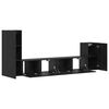 vidaXL Gabinete de TV de Parede Montado na parede 3 pcs Carvalho Preto