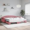 vidaXL Sof&aacute;-cama com gavet&atilde;o e colch&otilde;es 100x200 cm veludo rosa