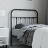 vidaXL Cabeceira de cama 90 cm metal preto