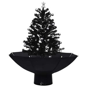 vidaXL &Aacute;rvore Natal c/ neve base formato guarda-chuva 75 cm PVC preto