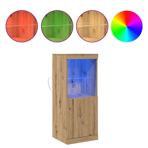 vidaXL Aparador LED Carvalho Artesanal 41 x 37 x 100 cm