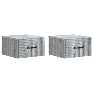 vidaXL Gabinete de Canto Montado na Parede 2 pcs Sonoma Cinzento