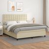 vidaXL Cama com molas/colch&atilde;o 180x200 cm couro artificial cor creme