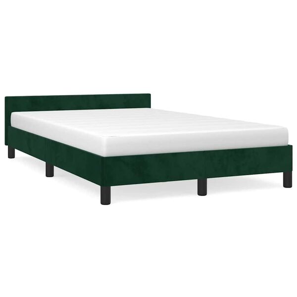 vidaXL Estrutura de cama sem colch&atilde;o 120x200 cm veludo verde-escuro