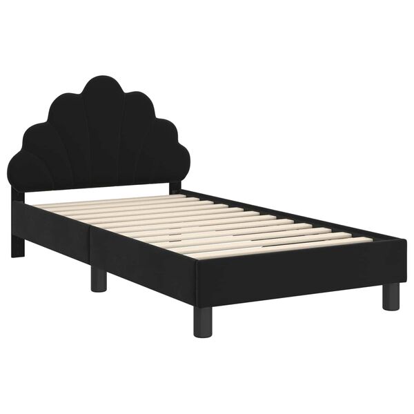 vidaXL Estrutura de Cama Infantil com Cabeceira Preto 80 x 160 cm
