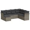 vidaXL 7 pcs conjunto sof&aacute;s p/ jardim c/ almofad&otilde;es vime PE cinzento