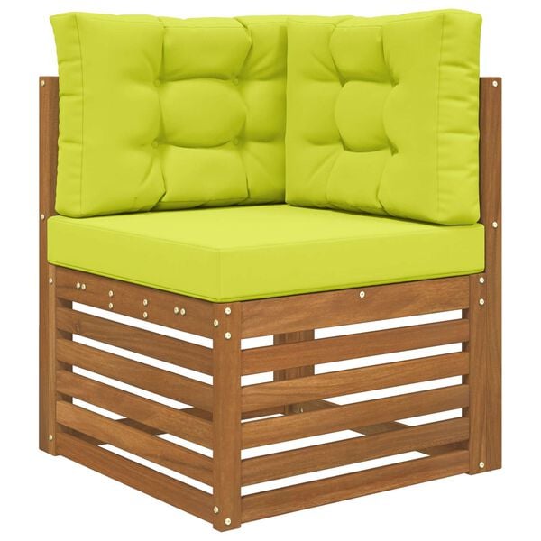 vidaXL Almofada para Sof&aacute; Externo 3 pcs Verde Poli&eacute;ster