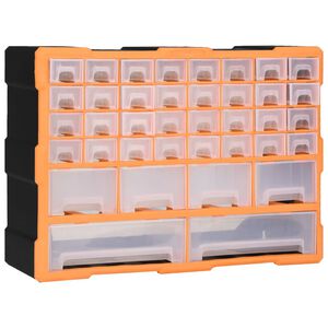 vidaXL Caixa organizadora com 38 gavetas 52x16x37,5 cm