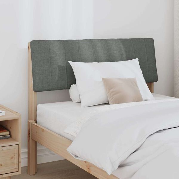 vidaXL Cabeceira estofada Cinza Escuro 90 cm