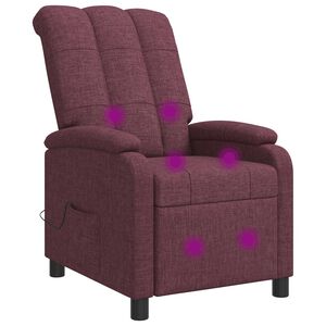 vidaXL Recliner de Massagem Roxo Tecido
