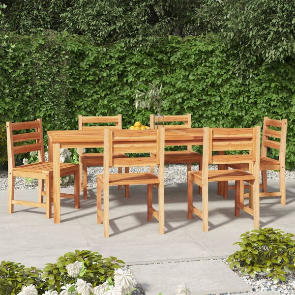 vidaXL Conjunto de jantar para jardim 7 pcs madeira de teca maci&ccedil;a