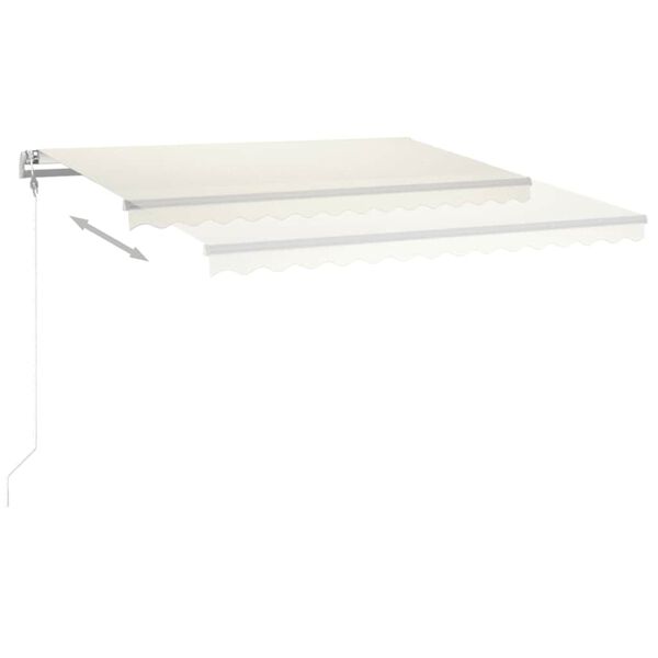 vidaXL Toldo autom&aacute;tico com LED e sensor de vento 450x350 cm cor creme