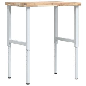 vidaXL Bancada retangular 80x60x(73-99,5) cm madeira de ac&aacute;cia maci&ccedil;a