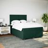 vidaXL Cama com molas/colch&atilde;o 140x200 cm veludo verde-escuro