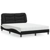 vidaXL Cama com colch&atilde;o Hvar 140x190 cm couro artificial preto