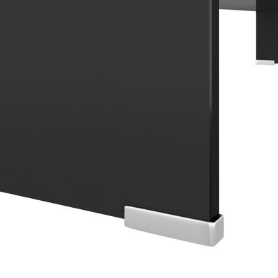 vidaXL Suporte de TV/monitores em vidro preto 100x30x13 cm
