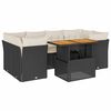 vidaXL 7 pcs conjunto de sof&aacute;s p/ jardim c/ almofad&otilde;es vime PE preto